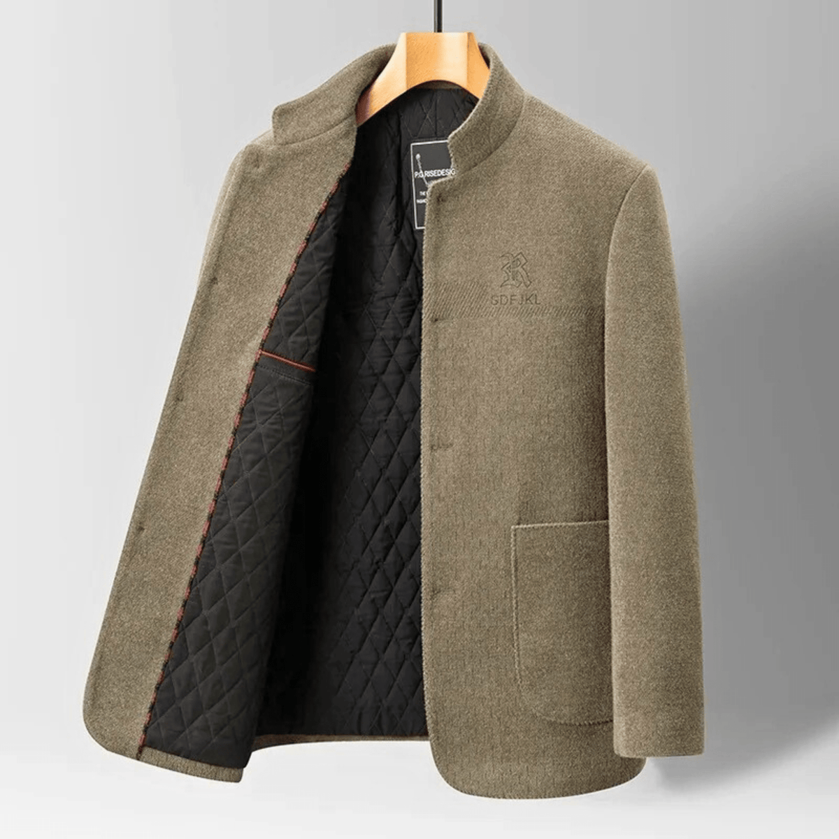 Veste col montant aspect lainage