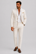Costume deux pièces en lin coupe ajustée au style intemporel homme – Bac