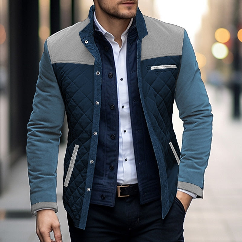 Veste matelassée bicolore à col montant coupe structurée homme – Pauillac