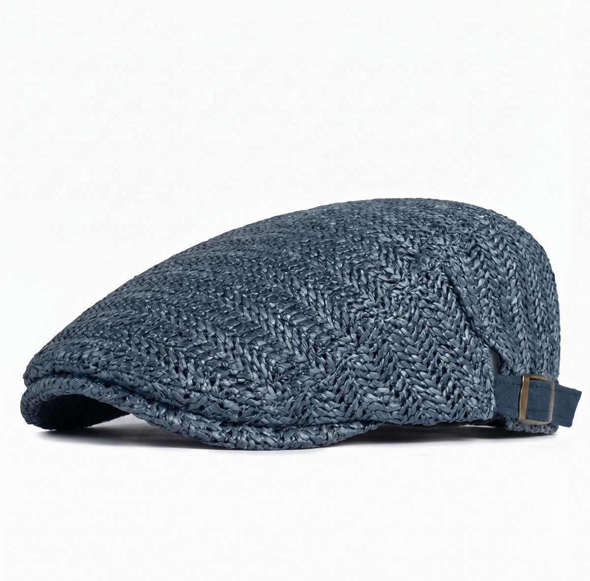 Casquette plate aspect paille tressée