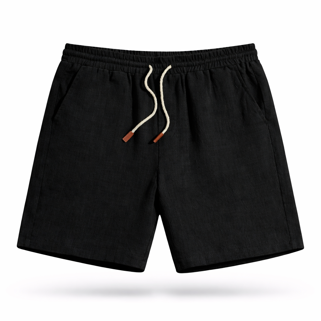 Short en lin à taille élastique et cordon de serrage coupe décontractée homme – Saint-Émilion